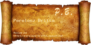 Perelesz Britta névjegykártya